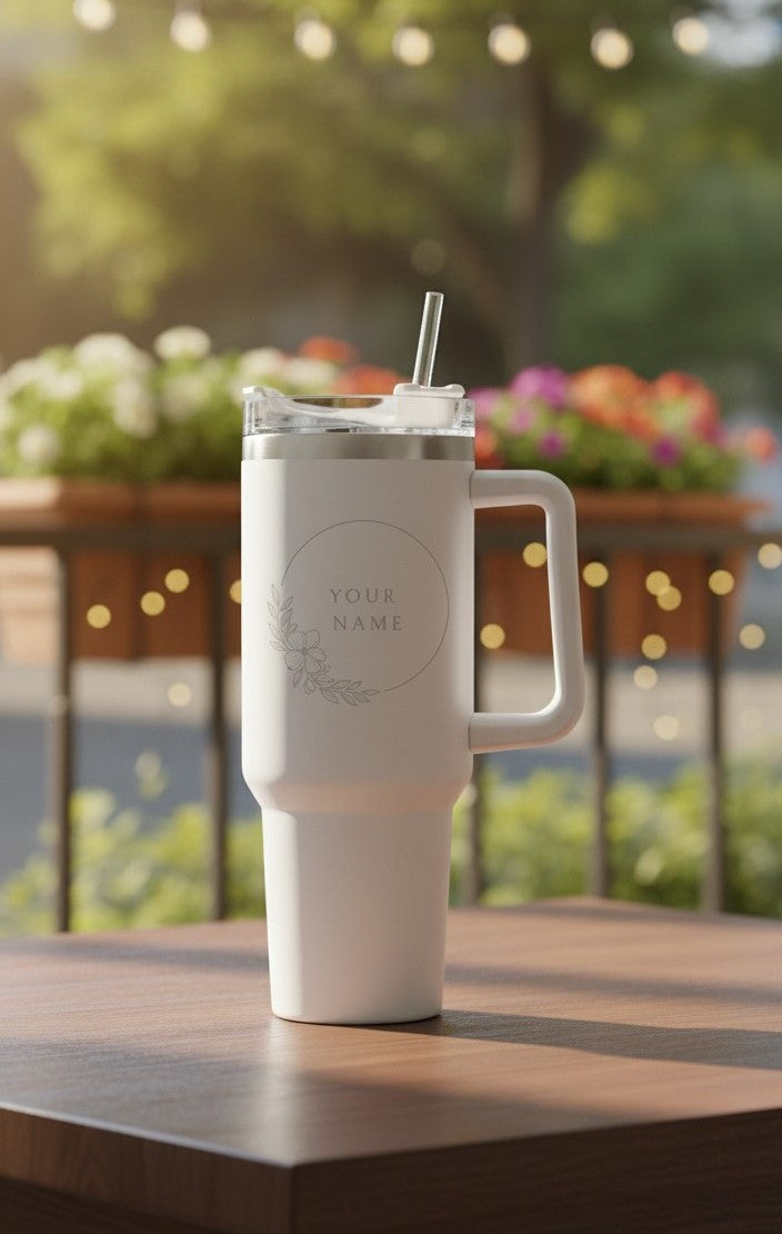 Customized Floral Printed Tumbler